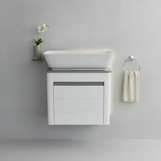 ست کابینت و روشویی ایگل سفید طوسی ۳۵×۵۰