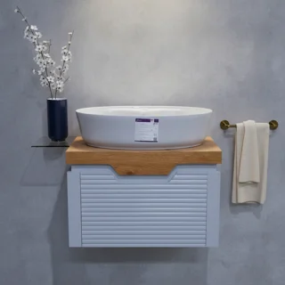ست کابینت و روشویی بامبو طوسی  40*60
